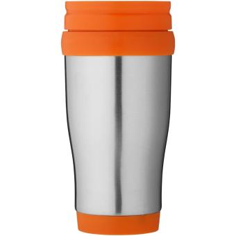 Sanibel 400 ml insulated mug, silver Silver, orange