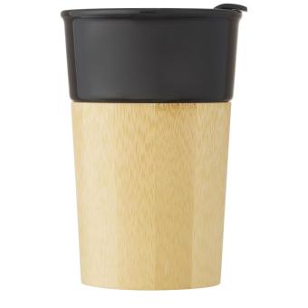 Pereira 320 ml porcelain mug with bamboo outer wall Black