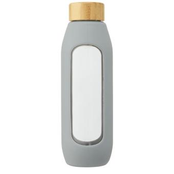 Tidan 600 ml borosilicate glass bottle with silicone grip Convoy grey