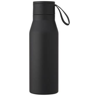 Ljungan 500 ml Kupfer-Vakuum Isolierflasche mit PU Kunststoffband und Deckel Schwarz