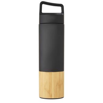 Torne 540 ml copper vacuum insulated stainless steel bottle with bamboo outer wall Black