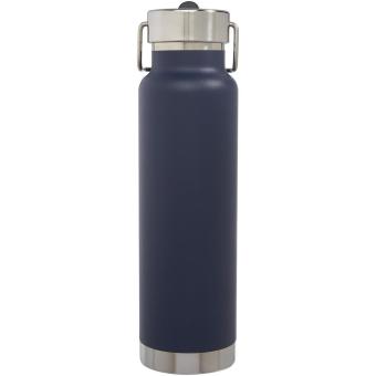 Thor 750 ml Kupfer-Vakuum Sportflasche mit Trinkhalm Dunkelblau