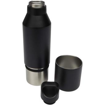 Odessy 600 ml Isolierflasche und 300 ml Becher aus RCS recyceltem Edelstahl Schwarz