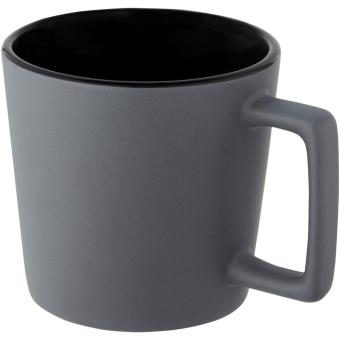 Cali 370 ml ceramic mug with matt finish Black/gray