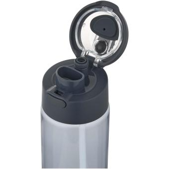 Theron 700 ml RCS recycled plastic water bottle with dual function lid and flip straw Light blue/blue pusher