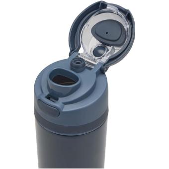 Theron 800 ml RCS recycled single wall stainless steel water bottle with dual function lid Navy