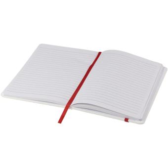Spectrum weißes A5 Notizbuch mit farbigem Gummiband Weiß/rot