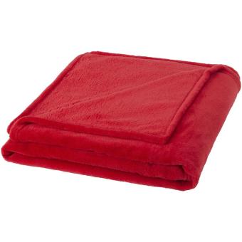 Bay extra soft coral fleece plaid blanket Red