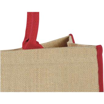 Harry coloured edge jute tote bag 25L, nature Nature,red