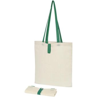 Nevada 100 g/m² cotton foldable tote bag 7L, nature Nature,green