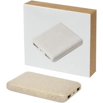 Asama 5000 mAh Powerbank aus Weizenstroh Beige