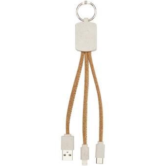 Bates wheat straw and cork 3-in-1 charging cable Nature