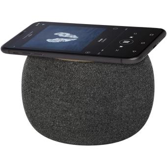 Ecofiber bamboo/RPET Bluetooth® speaker and wireless charging pad Gray