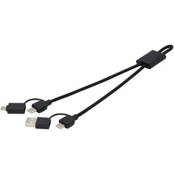 Connect 6-in-1 RCS recycled aluminium 45W quick charge & data transfer cable Black