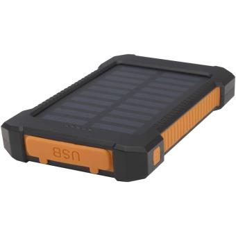 Altair 5000 mAh 10W recycled plastic rugged solar power bank with built-in torch Black