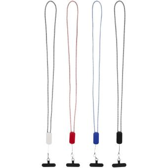 Anser recycled plastic smartphone lanyard with 27W 5-in-1 built-in cable Red