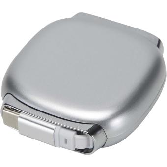 Hadar 100W recycled plastic retractable CarPlay cable PD charging cable Silver