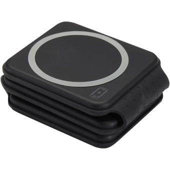 Armus 15 W 3-in-1 zusammenklappbares kabelloses Ladegerät aus recyceltem Kunststoff Schwarz