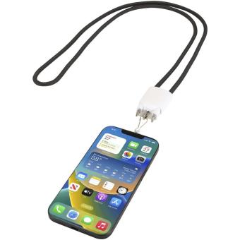 Ion 65W 5-in-1 recycled plastic lanyard charging cable White