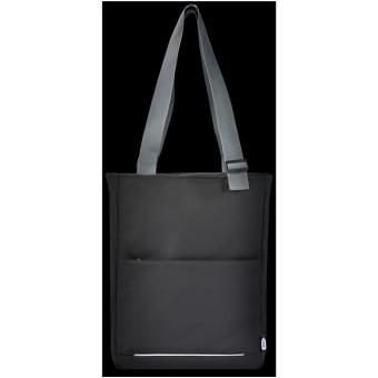 Aqua 14" GRS recycled water resistant laptop tote bag 14L Black