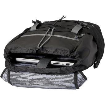 Aqua 15,6" GRS recycelter wasserabweisender Laptop-Rucksack 23 L Schwarz