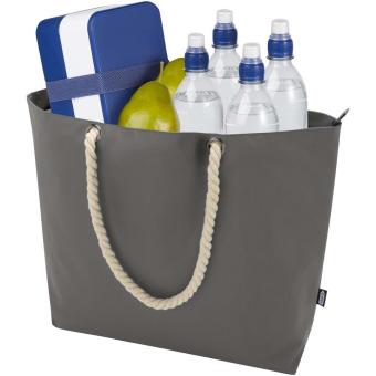 Panama GRS recycled beach cooler tote bag with cord handles 23L Convoy grey