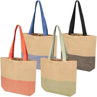 Rhythm straw paper tote bag 10L Brick