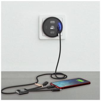 SCX.design H11 Smart Home Ladegerät mit Leuchtlogo Schwarz