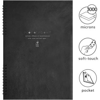 EcoNotebook NA4 with PU leather cover Black