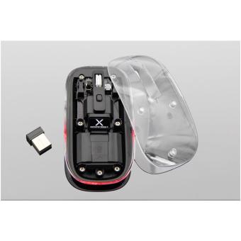 SCX.design O24 transparente wireless multimode 2.4 Ghz Bluetooth® Maus mit Leuchtlogo Transparent
