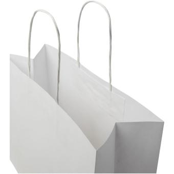 Kraftpapiertasche 120 g/m² mit gedrehten Griffen – groß Weiß