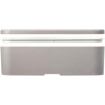 MIYO Renew single layer lunch box, pebble grey Pebble grey, white