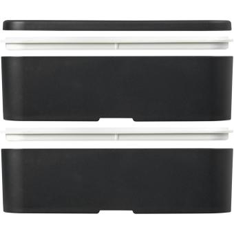 MIYO Renew 700+700 ml Doppel-Lunchbox, Granitfarben Granitfarben, Schwarz