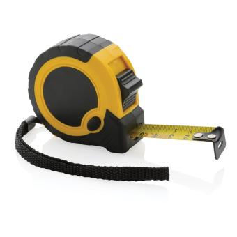 XD Collection RCS recycled plastic 5M/19 mm tape with stop button Yellow/black