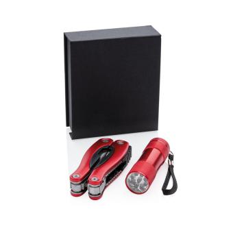 XD Collection Multitool und Taschenlampen Set Rot