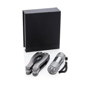 XD Collection Multitool und Taschenlampen Set Grau