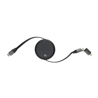 XD Xclusive Terra ausziehbares 240W 2-in-1 Kabel aus RCS rec. Aluminium Schwarz