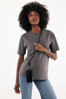 XD Collection CarryLoop RCS recycled PET adjustable phone holder lanyard Black