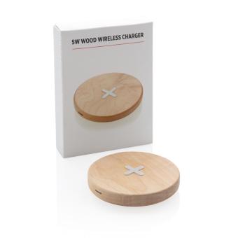 XD Collection 5W Wirless-Charger aus Holz Braun