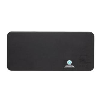 Swiss Peak 3 in 1 RCS recycled PU wireless charger desk tray Black