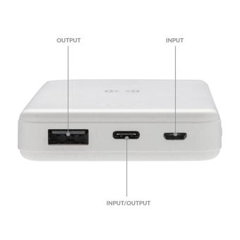 XD Collection RCS recycled plastic 5.000 mAh 5W wireless powerbank White