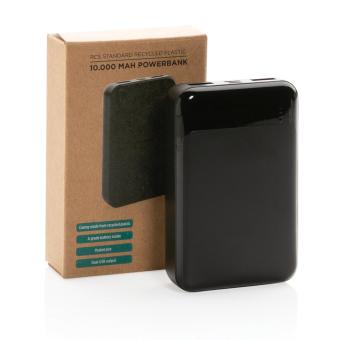 XD Collection 10.000 mAh Powerbank aus RCS Standard recyceltem Kunststoff Schwarz