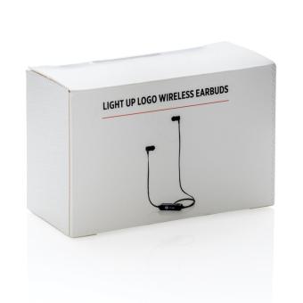 XD Collection Light up logo wireless earbuds Black