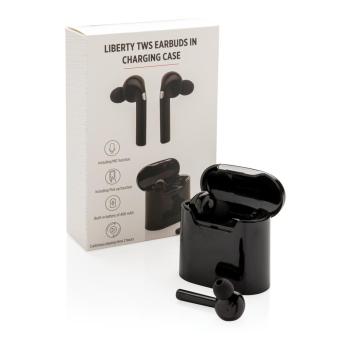 XD Collection Liberty wireless earbuds in charging case Black