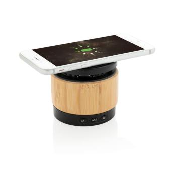 XD Collection Bamboo wireless charger speaker, nature Nature,black