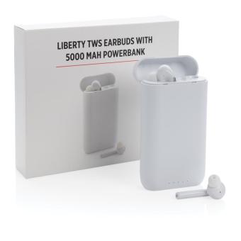 XD Collection Liberty TWS Ohrhörer mit 5.000 mAh Powerbank Weiß