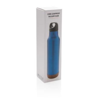 XD Collection Auslaufsichere Vakuum-Flasche mit Kork Blau