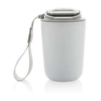 XD Collection Cuppa Vakuumbecher aus RCS-Stahl mit Umhängeband Weiß
