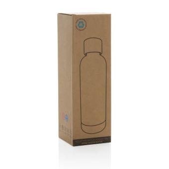 XD Collection Wood RCS certified recycled stainless steel vacuum bottle Black