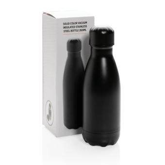 XD Collection Solid colour vacuum stainless steel bottle 260ml Black
